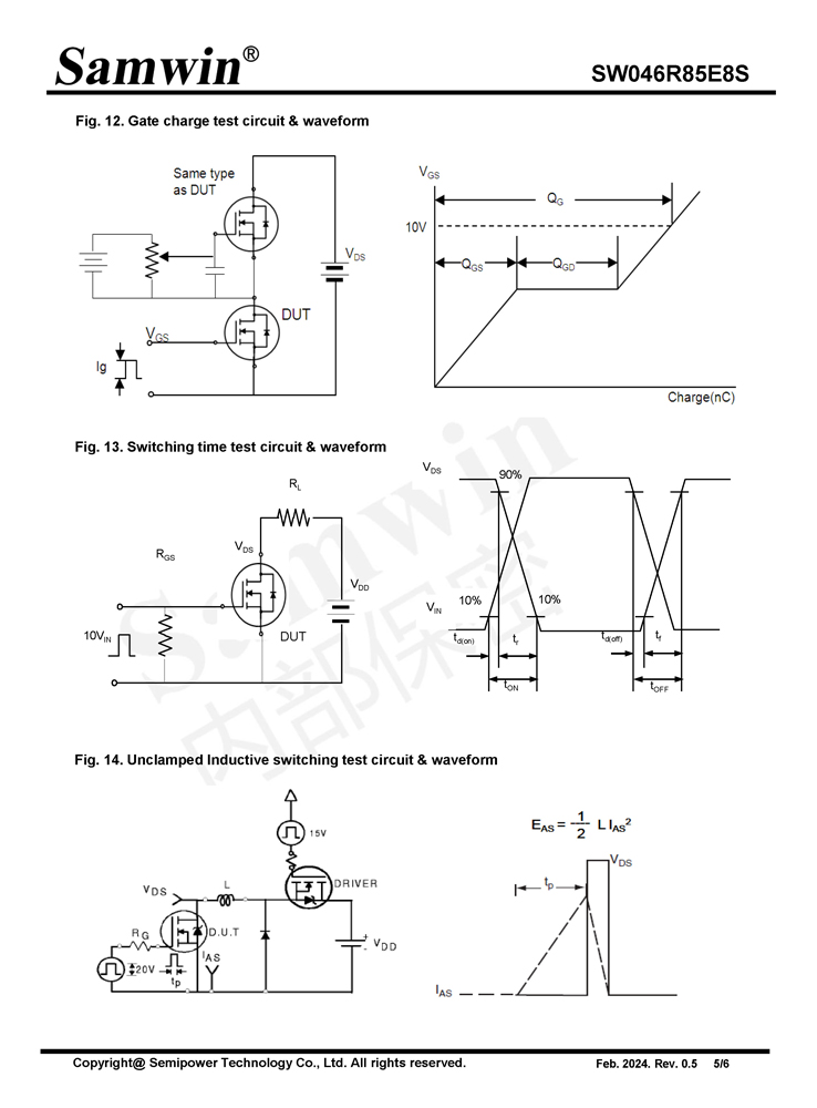 Samwin SW046R85E8S N-channel Enhanced mode TO-252 MOSFET