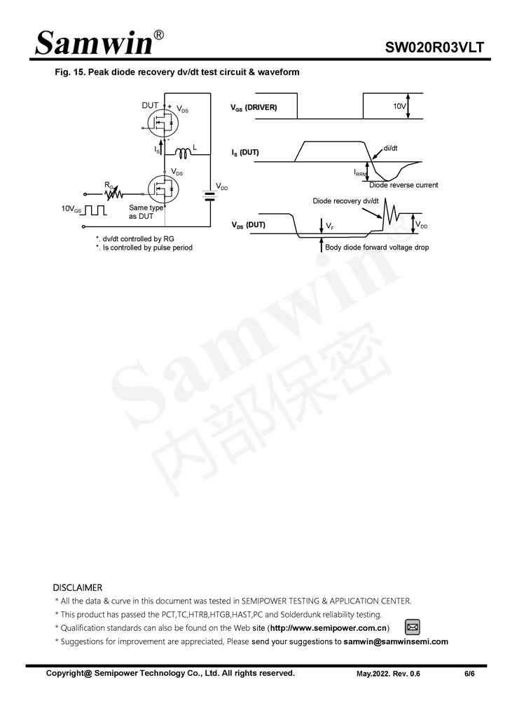 Samwin SW020R03VLT N-channel Enhanced mode DFN5*6 MOSFET