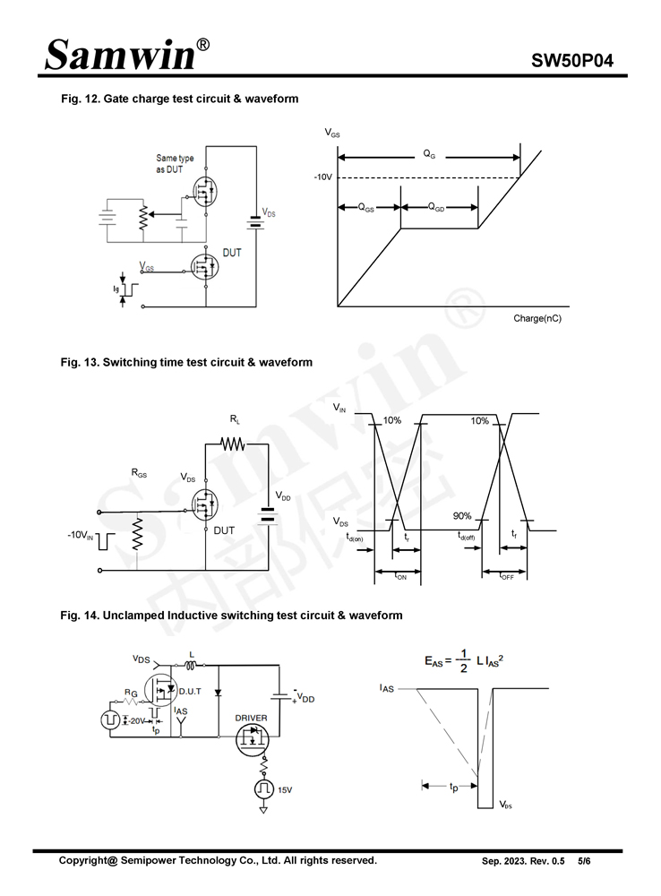 Samwin SW50P04 P-channel Enhanced mode TO-252 MOSFET