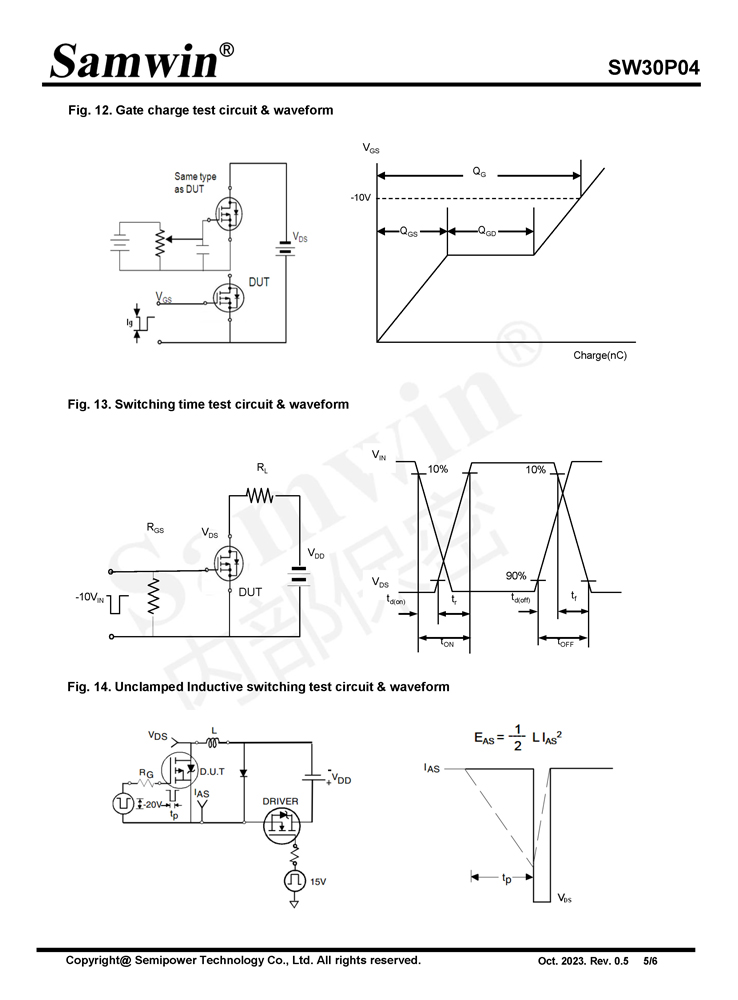 Samwin SW30P04 P-channel Enhanced mode TO-252 MOSFET