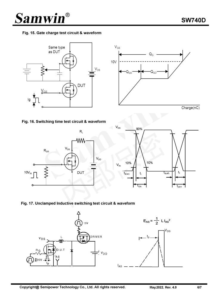 Samwin SW740D N-channel Enhanced mode TO-220/TO-220F/TO-252 MOSFET