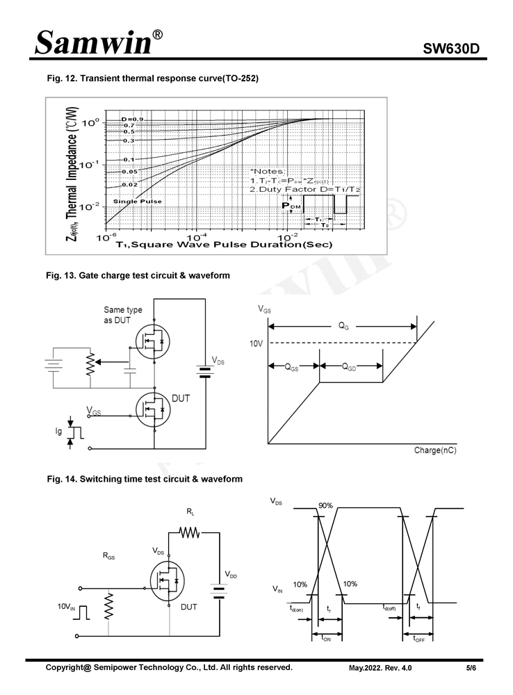 Samwin SW630D N-channel Enhanced mode TO-220/TO-252 MOSFET