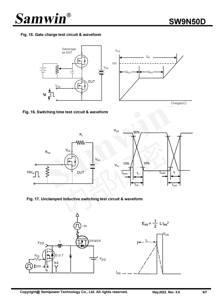 Samwin SW9N50D N-channel Enhanced mode TO-220F/TO-220/TO-252 MOSFET