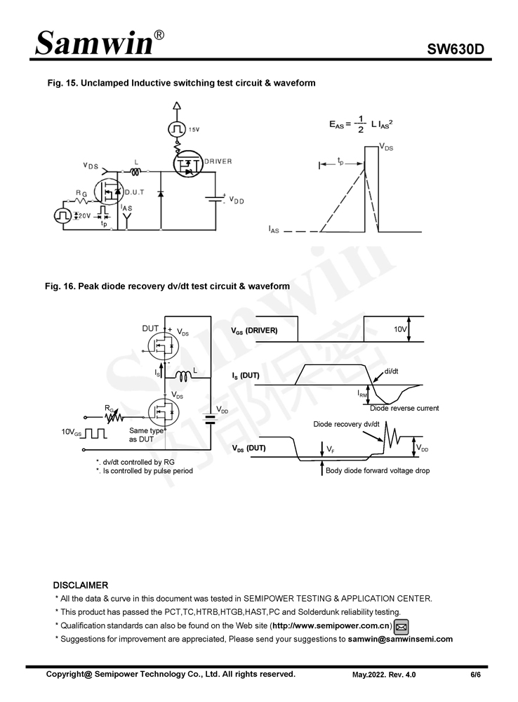 Samwin SW630D N-channel Enhanced mode TO-220/TO-252 MOSFET