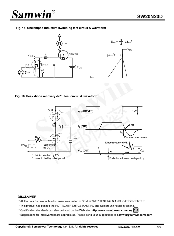 Samwin SW20N20D N-channel Enhanced mode TO-252/TO-251 MOSFET