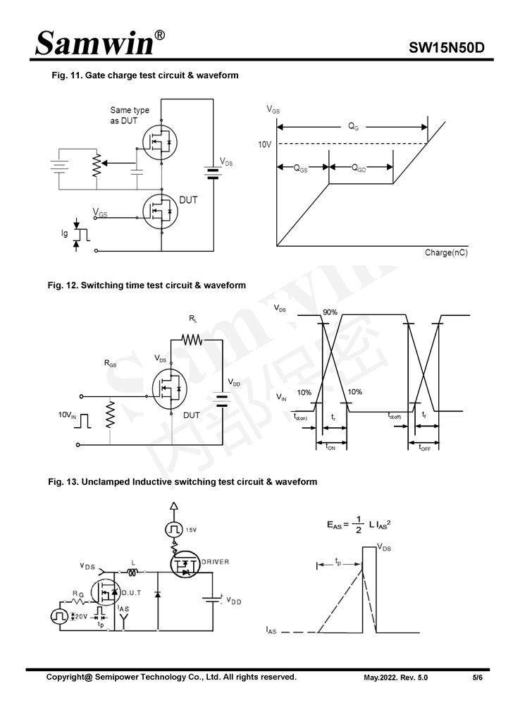 Samwin SW15N50D N-channel Enhanced mode TO-220SF MOSFET