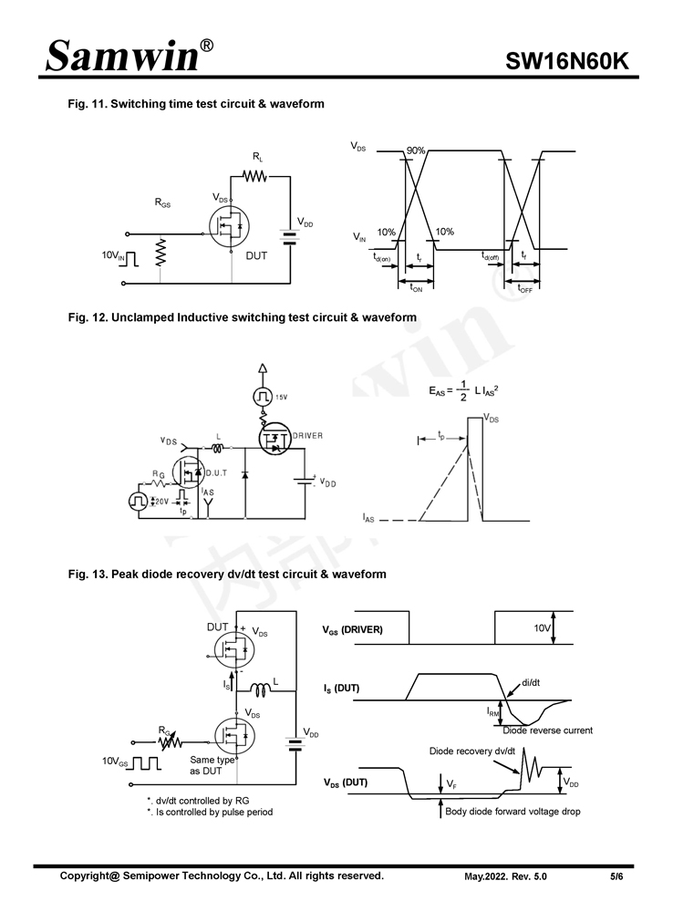 Samwin SW16N60K N-channel Enhanced mode TO-220F MOSFET