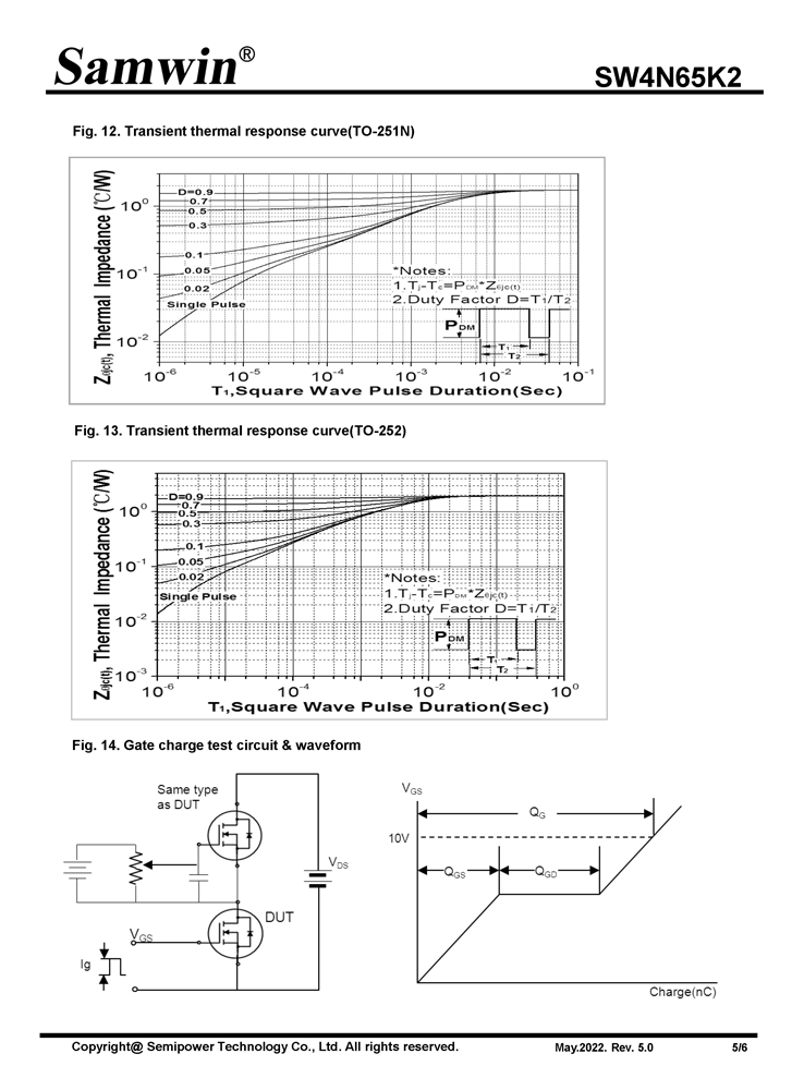 Samwin SW4N65K2 N-channel Enhanced mode TO-220F/TO-251N/TO-252 MOSFET