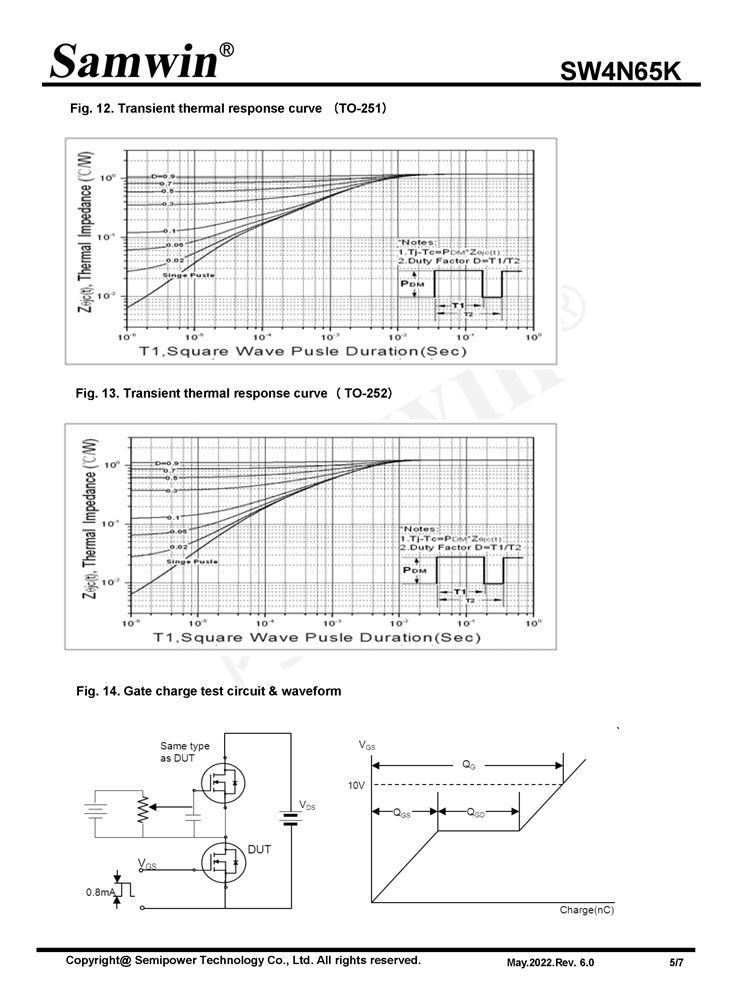 Samwin SW4N65K N-channel Enhanced mode TO-220F/TO-251/TO-252 MOSFET