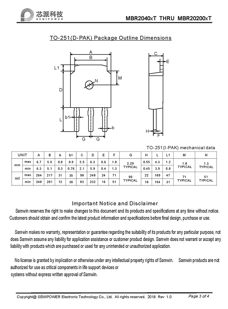 Samwin MBR2040xT THRU MBR20200xT