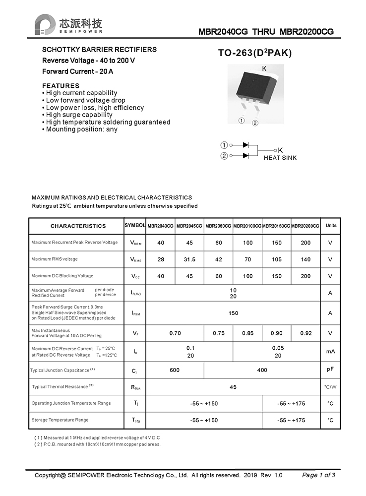 Samwin MBR2040CG THRU MBR20200CG