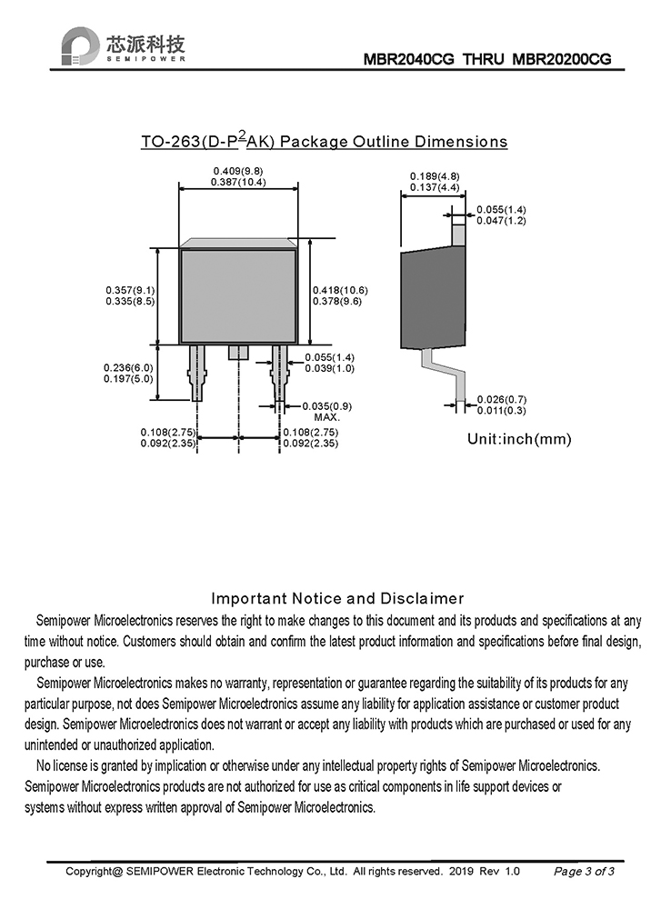 Samwin MBR2040CG THRU MBR20200CG