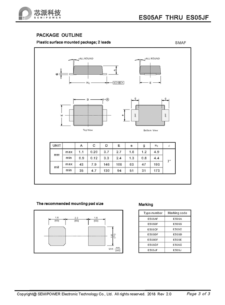 Samwin ES05AF THRU ES05JF