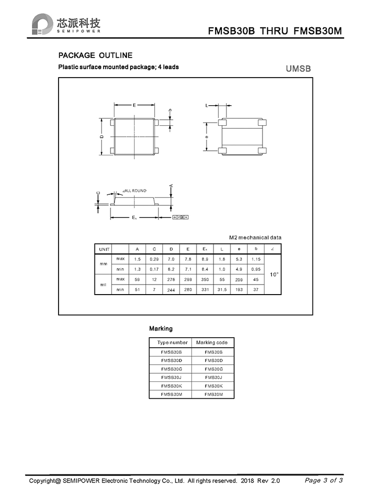 Samwin FMSB30B THRU FMSB30M