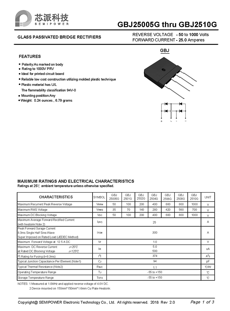 Samwin GBJ25005G thru GBJ2510G