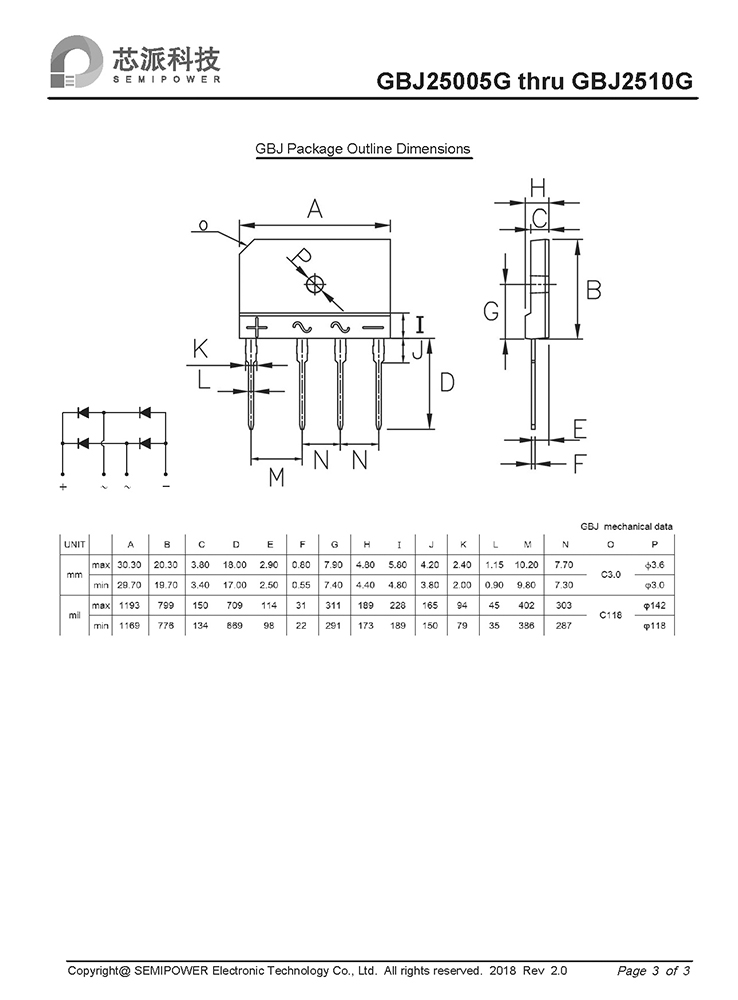 Samwin GBJ25005G thru GBJ2510G