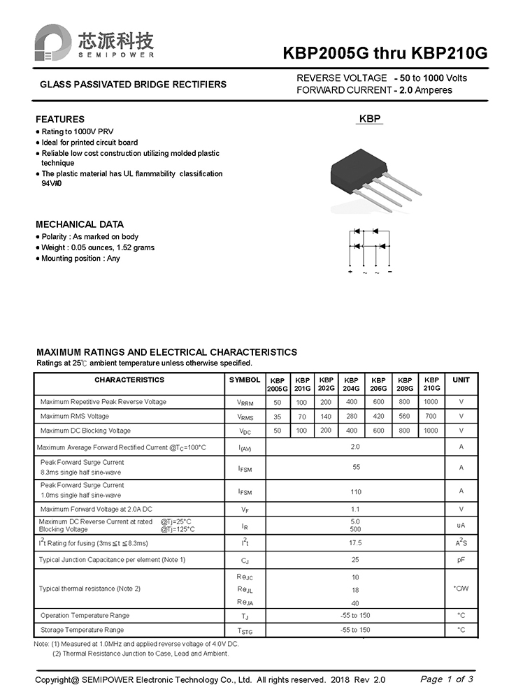 Samwin KBP2005G THRU KBP210G