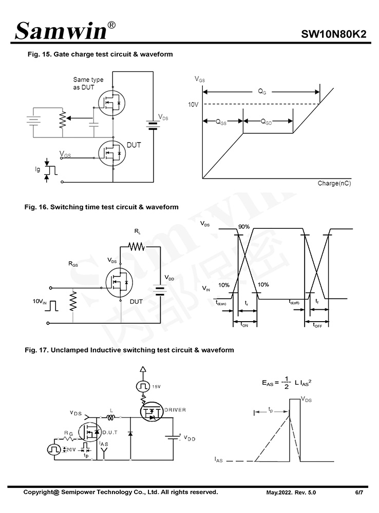 Samwin SW10N80K2 N-channel Enhanced mode TO-220F/TO-252/TO-251N MOSFET