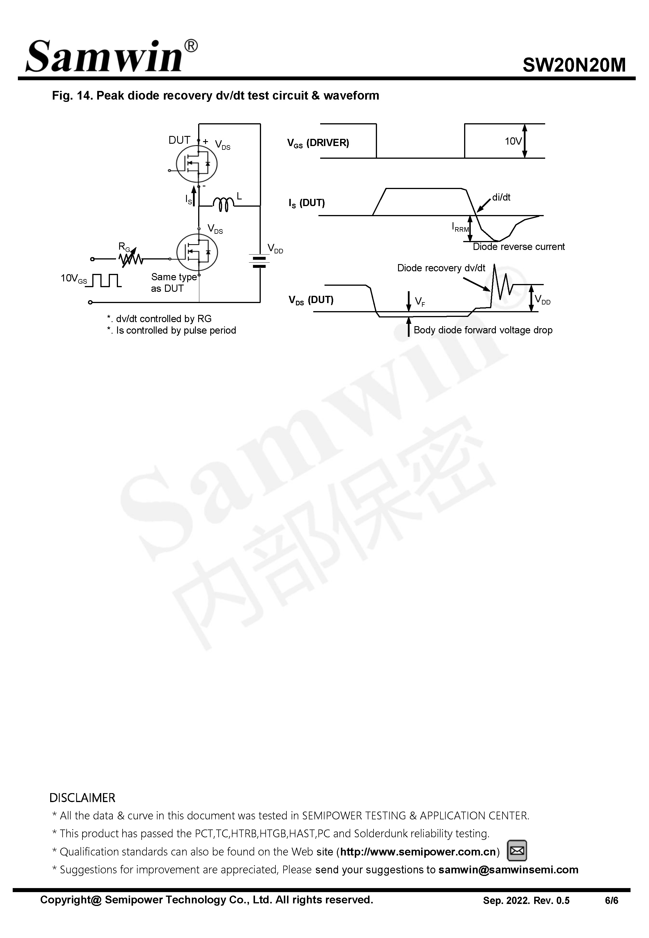 Samwin SW20N20M N-channel Enhanced mode TO-252 MOSFET