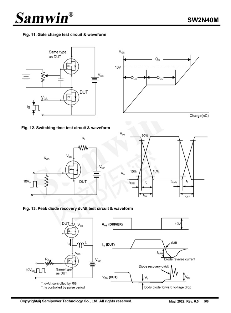 Samwin SW2N40M N-channel Enhanced mode STO-23 MOSFET