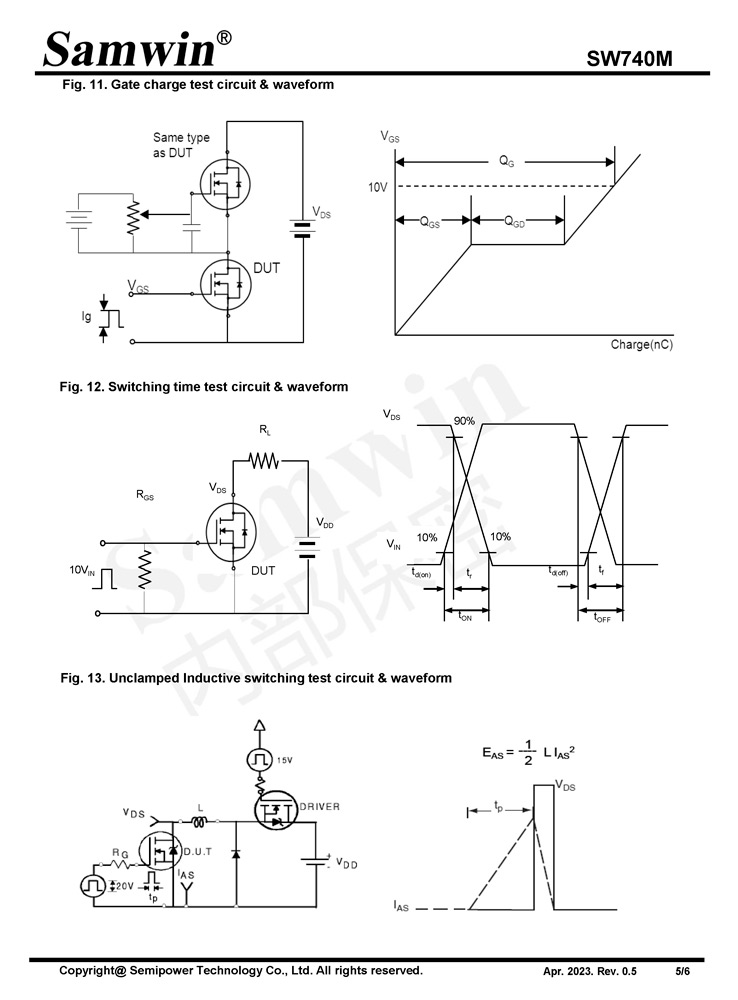 Samwin SW740M N-channel Enhanced mode TO-220F MOSFET