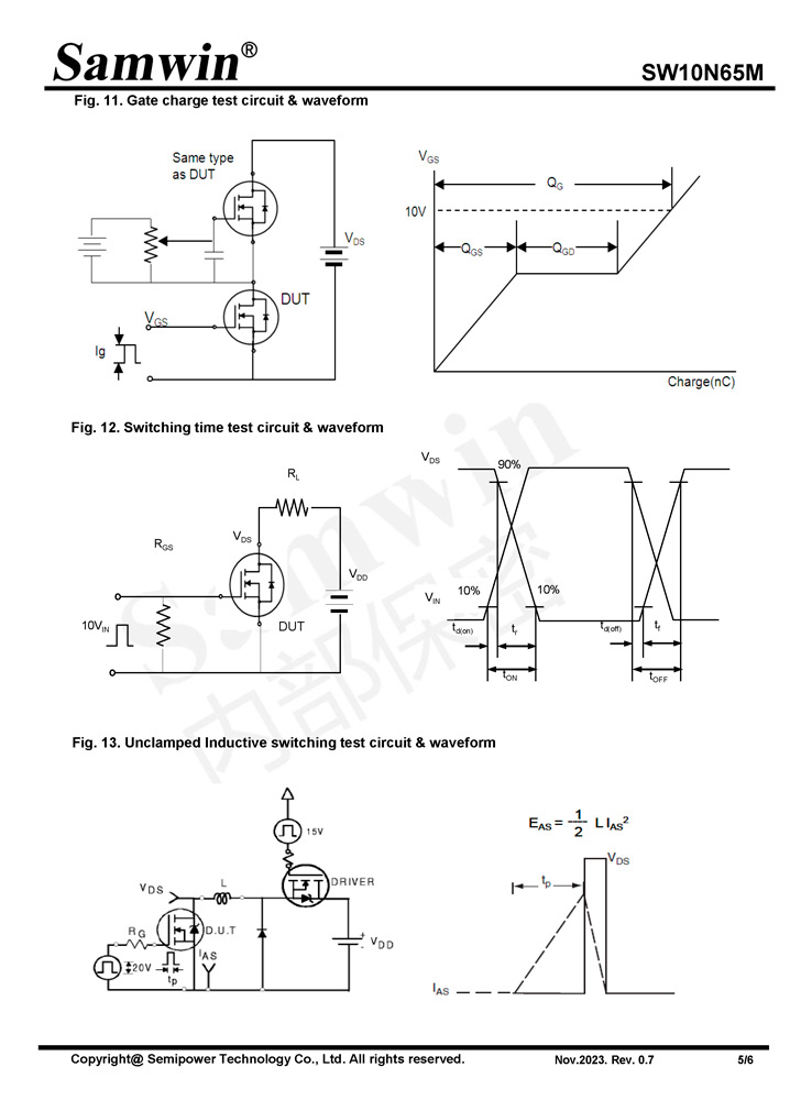 Samwin SW10N65M N-channel Enhanced mode TO-220F/TO-220FT MOSFET