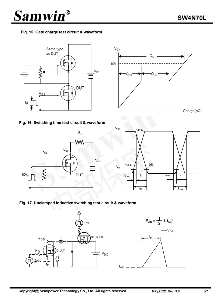 Samwin SW4N70L N-channel Enhanced mode TO-220F/TO-251N/TO-252 MOSFET