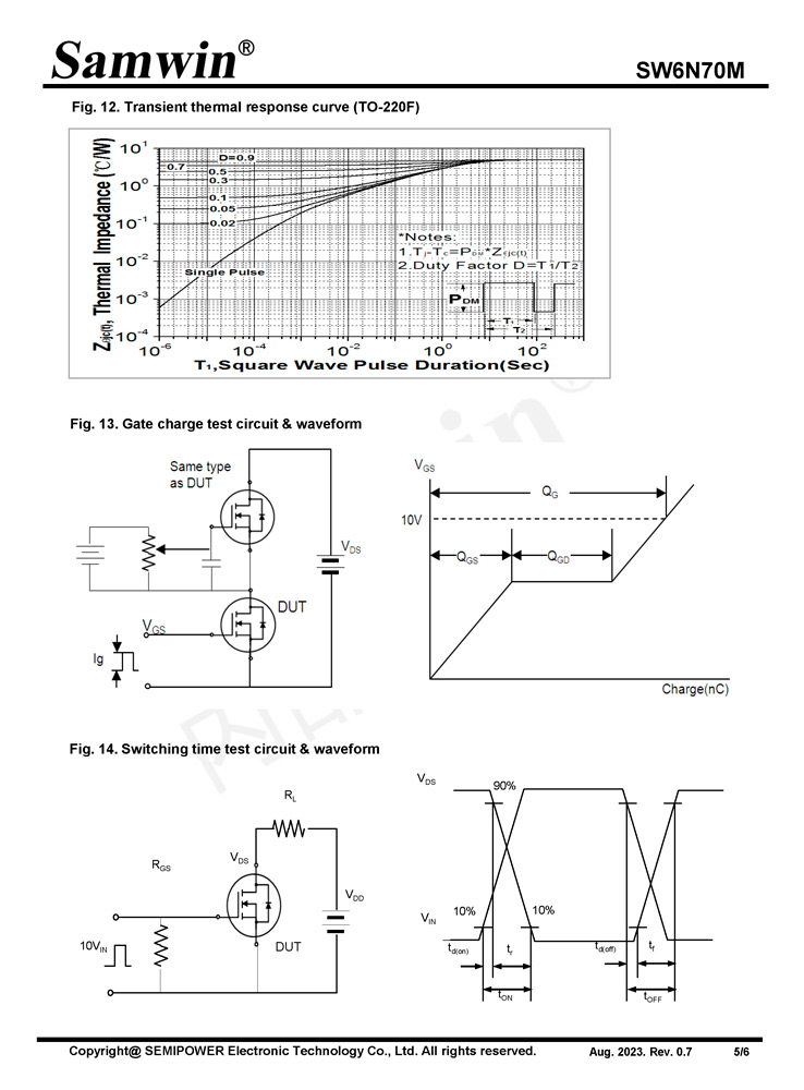 Samwin SW6N70M N-channel Enhanced mode TO-251N/TO-252/TO-220F MOSFET