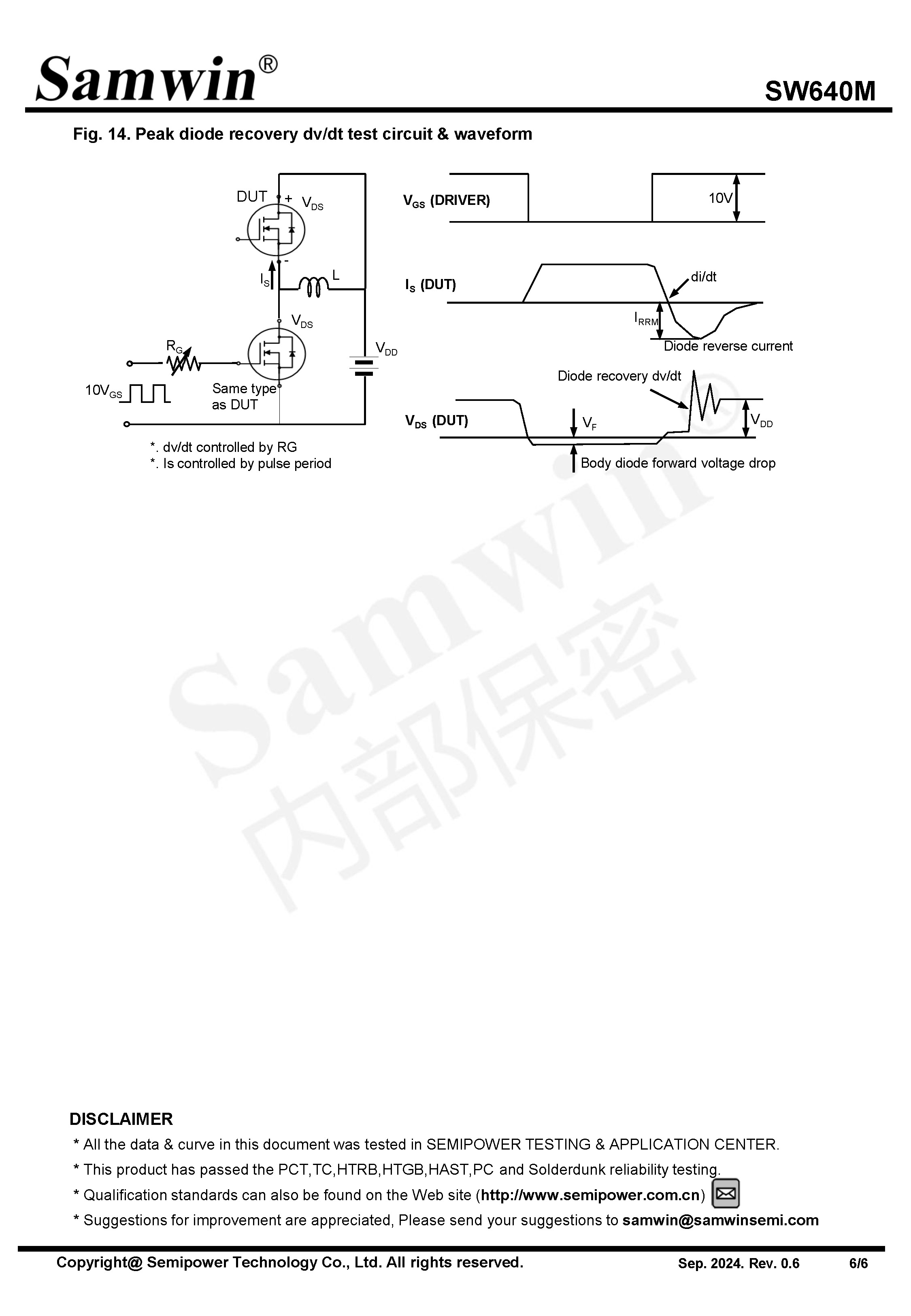 Samwin SW640M N-channel Enhanced mode TO-220 MOSFET